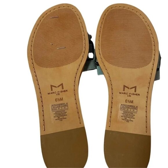 NEW Marc Fisher Pacca studded flat sandal in blue cactus suede - Picture 8 of 8